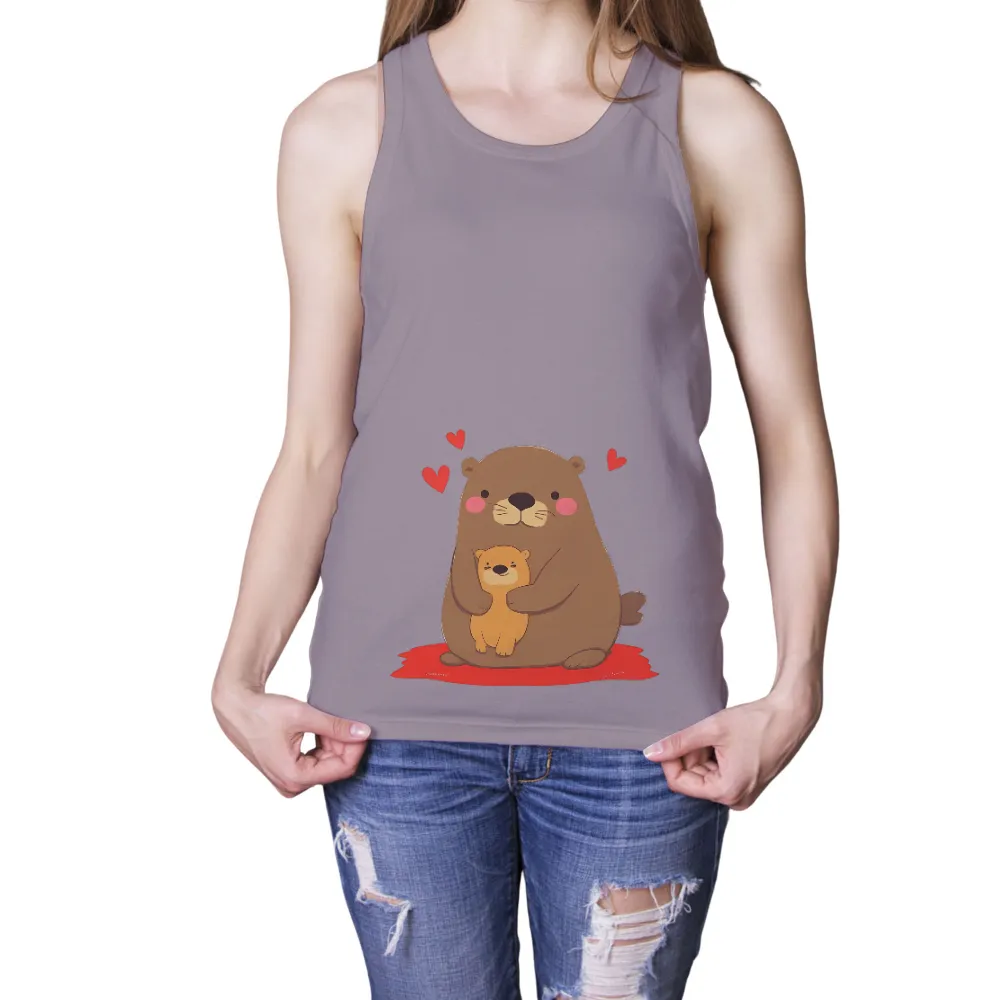 Custom T-Shirt Printing: Embrace Love with Adorable Otters|fathers day family shirts