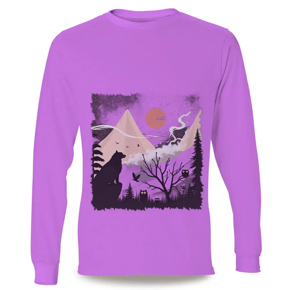 TShirt Printing: Mystical Night in the Mountains| Misty mountain peaks