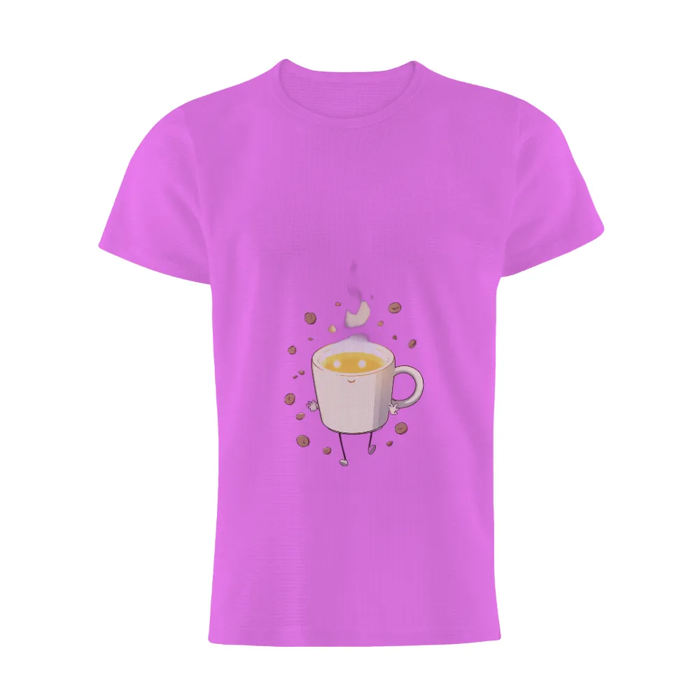 Custom T-Shirt Printing: Brewster the Coffee Cup - Cheerful Morning Energy|men's apt 9 untucked comfort knit button down shirt