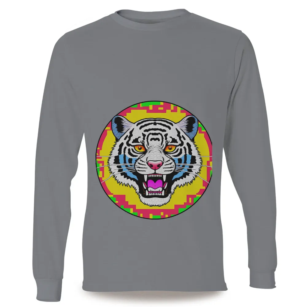 Customized Neon Tiger Cyberpunk Fashion - Bold Pop Culture Statement|neon purple t