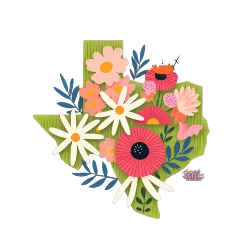 Graphic Tees: Vibrant Texas Floral Design