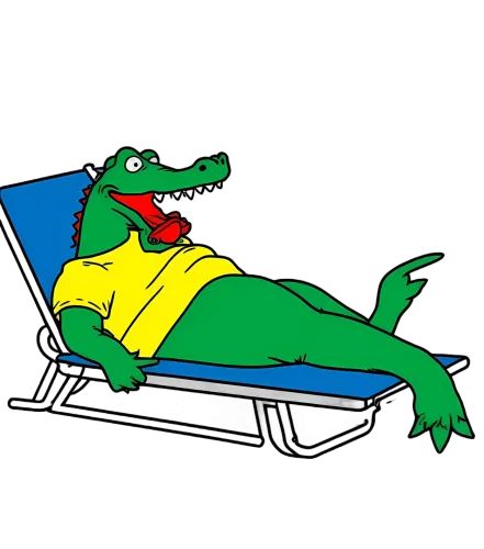 Customized Tee Shirts: Relaxing Alligator - Summer Fun