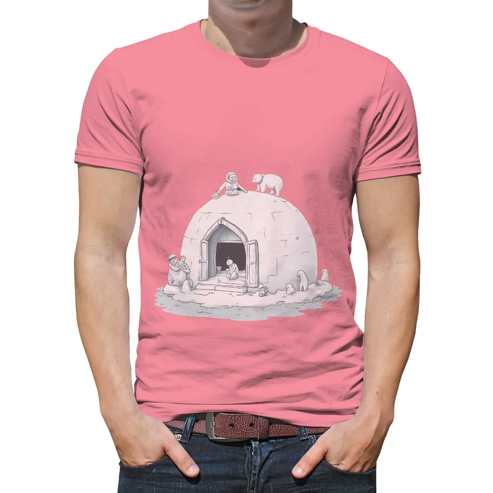 Shirts Graphic Tees: Arctic Adventure with Explorer and Friends|rainbow penguin shirt