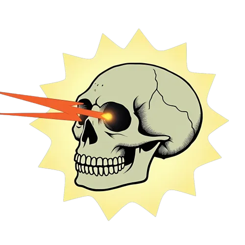 TShirt Design: Edgy Skull with Lightning Bolt - Power and Rebellion