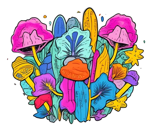 Graphic Tees: Surreal Garden of Whispers - Artistic Designs