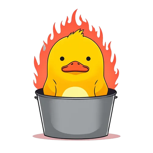 Graphic Tees: Duck in Flames - Whimsical Humor in Chaos