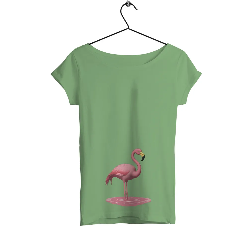 Tee Shirt Printing: Rosa the Flamingo - Artistic Grace and Elegance|mardi gras flamingo shirt