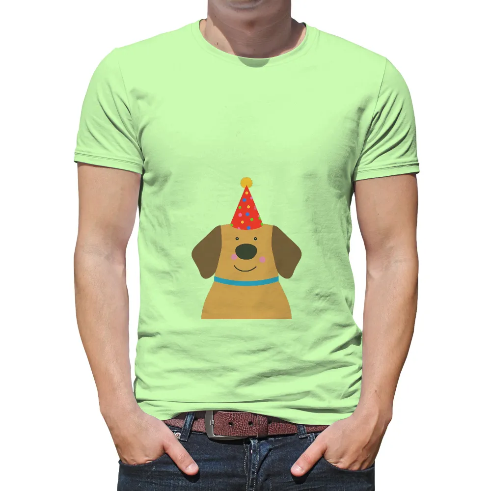 T-Shirts Pattern: Max the Joyful Dog in a Party Hat|fortnite dog shirt