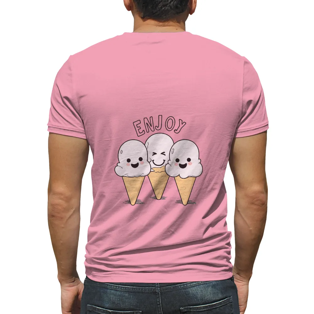 Graphic Tees: Enjoy the Joy with Ice Cream Friends|loose fitting summer shirts mens