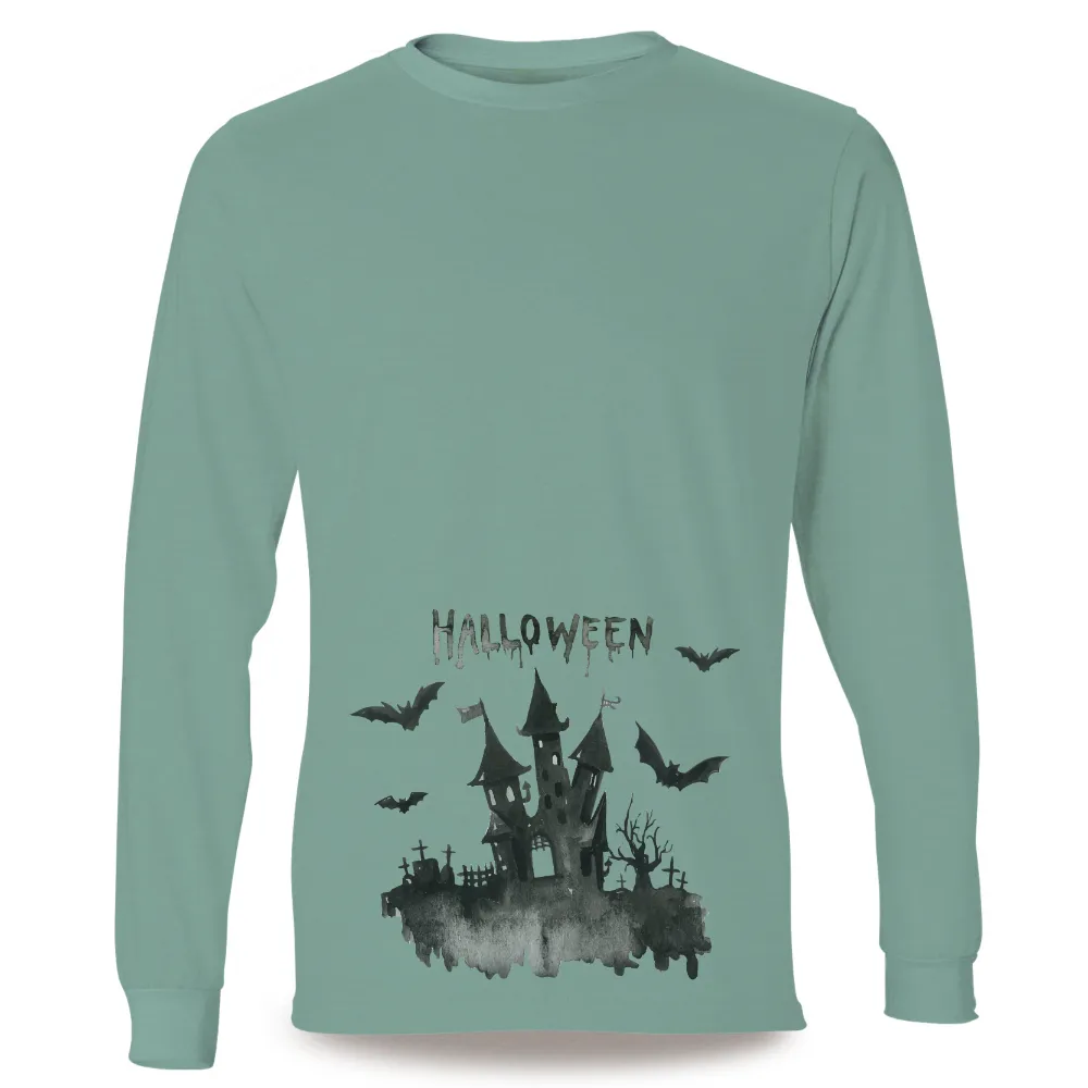 Tee Shirts Printed: Haunted Castle Halloween Design|fear of god essentials multi 3 pack t shirts