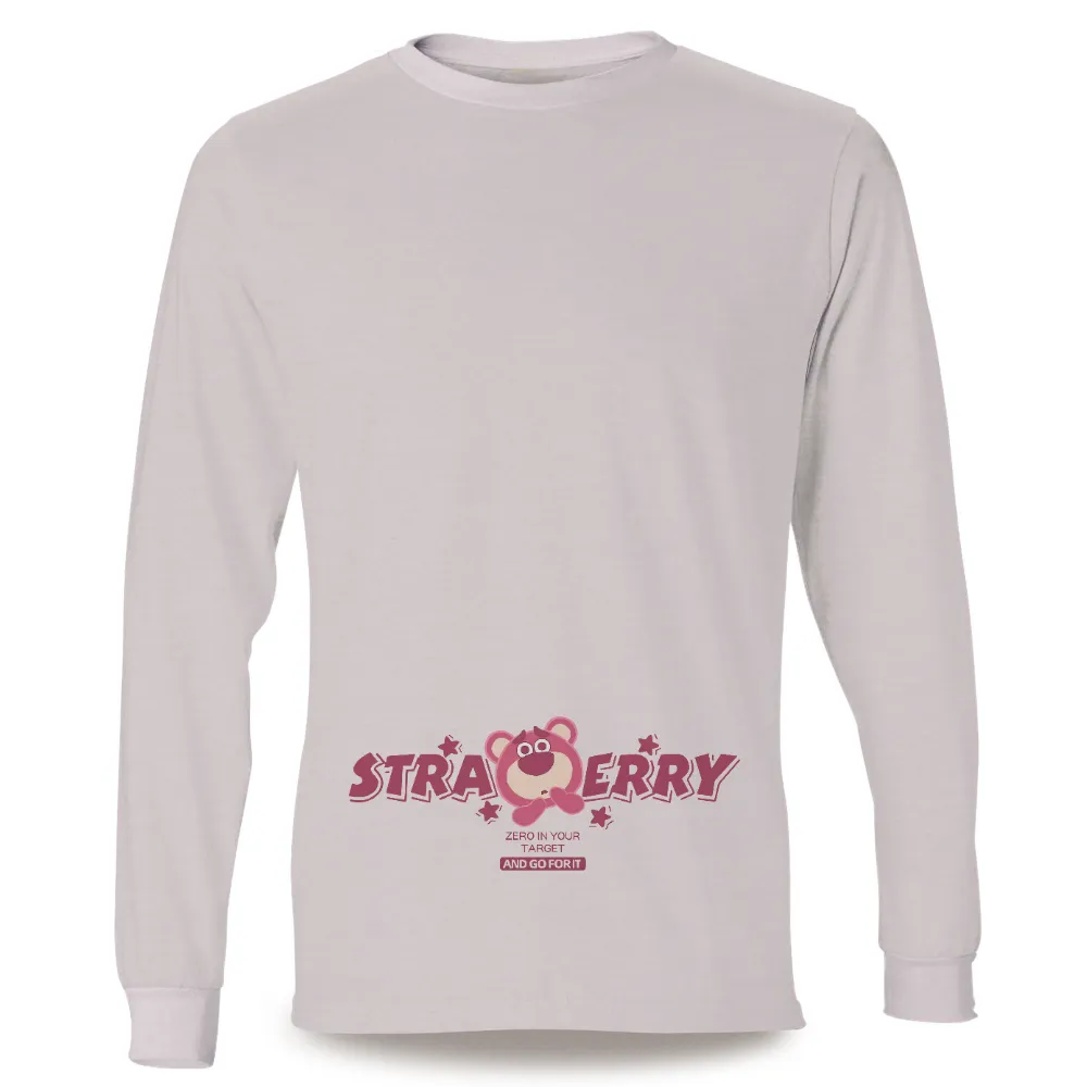 Custom Tee Shirts: STRA BERRY - Motivational Pink Bear Design|dallas stars elite