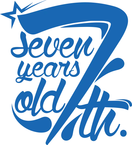 Tee Shirt Printing: Celebrate Seven Years Old with Whimsical Design