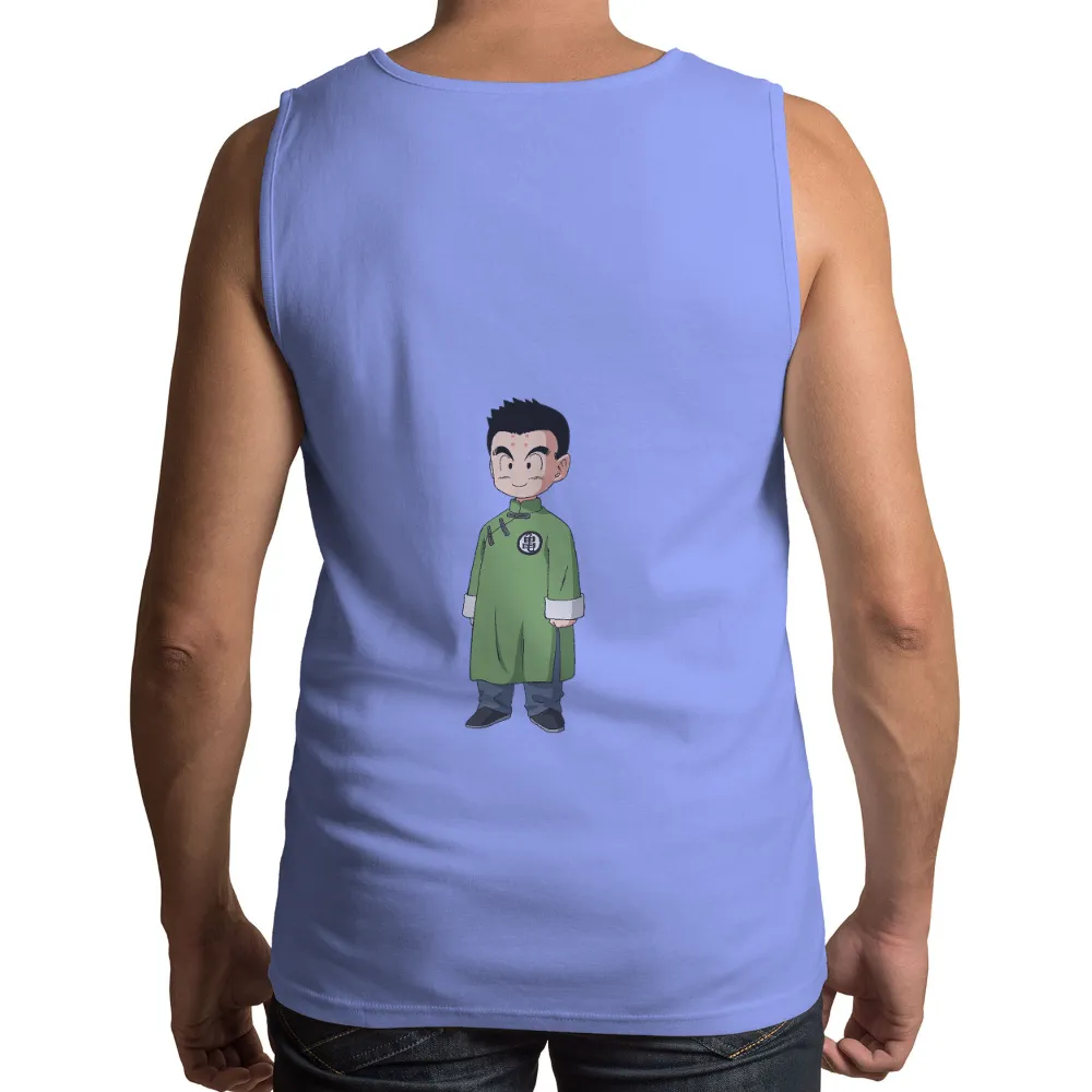 T-Shirts Pattern: Iconic Anime Character in Green Outfit|gildan heavy cotton t shirt military green m