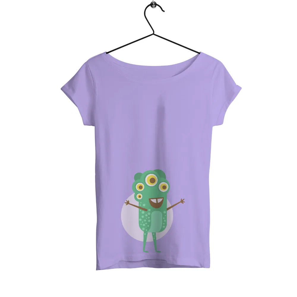 Graphic Tees: Bloop the Friendly Monster - Whimsical Joy|men's art cotton colorful printed loose casual shirts