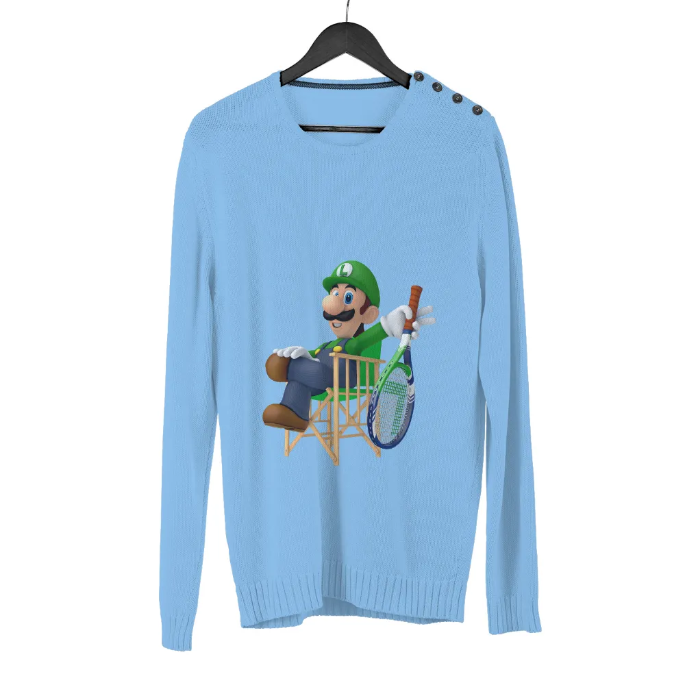 TShirt Printing: Luigi Tennis - Video Game Sports Mashup|military t shirts humor uk