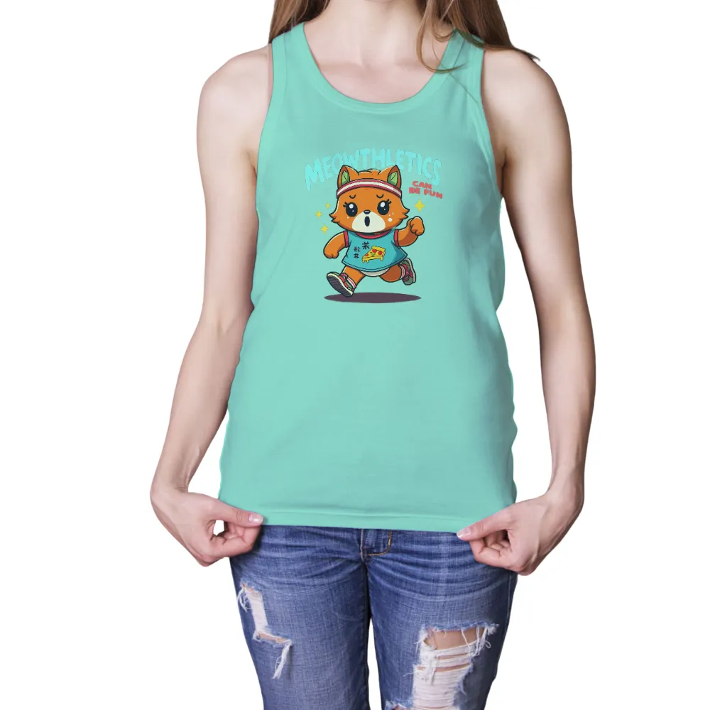 Graphic Tees: Meowthletics Can Be Fun|Cute orange cat running