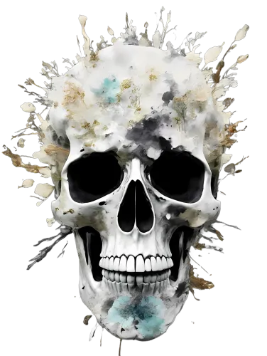 Custom T-Shirt Printing: Floral Skull - Artistic Designs