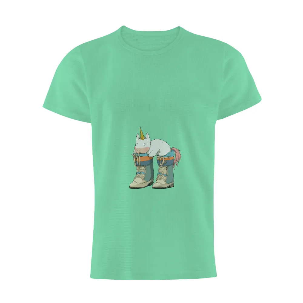 T-Shirts Design: Whimsical Unicorn in Boots - Magical Adventure|deadpool unicorn rainbow shirt