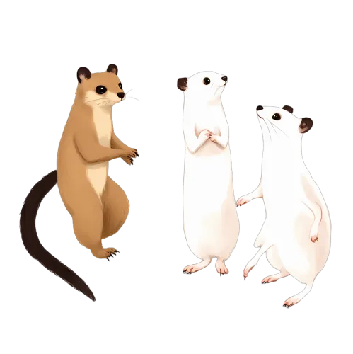 T-Shirts Custom: Whimsical Weasels - Artistic Wildlife Design