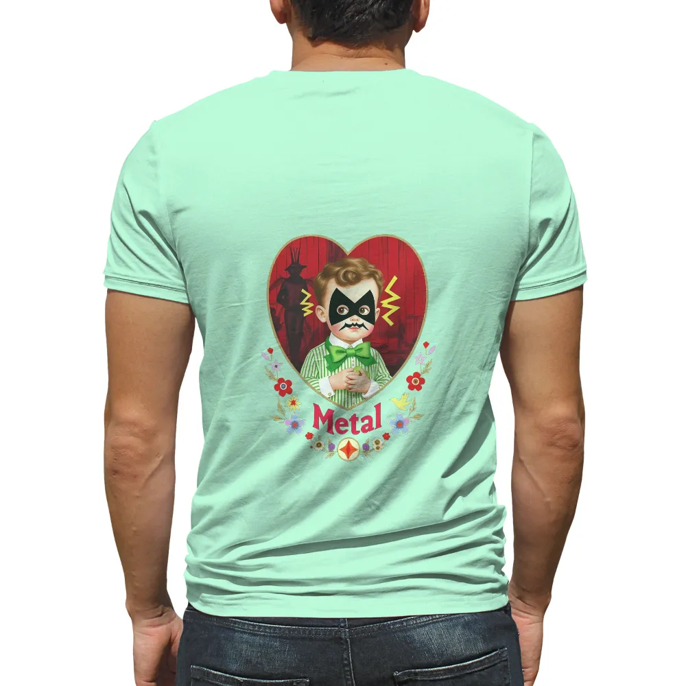 TShirt Printing: Metal Heart Superhero - Artistic Design|bleached heart shirt