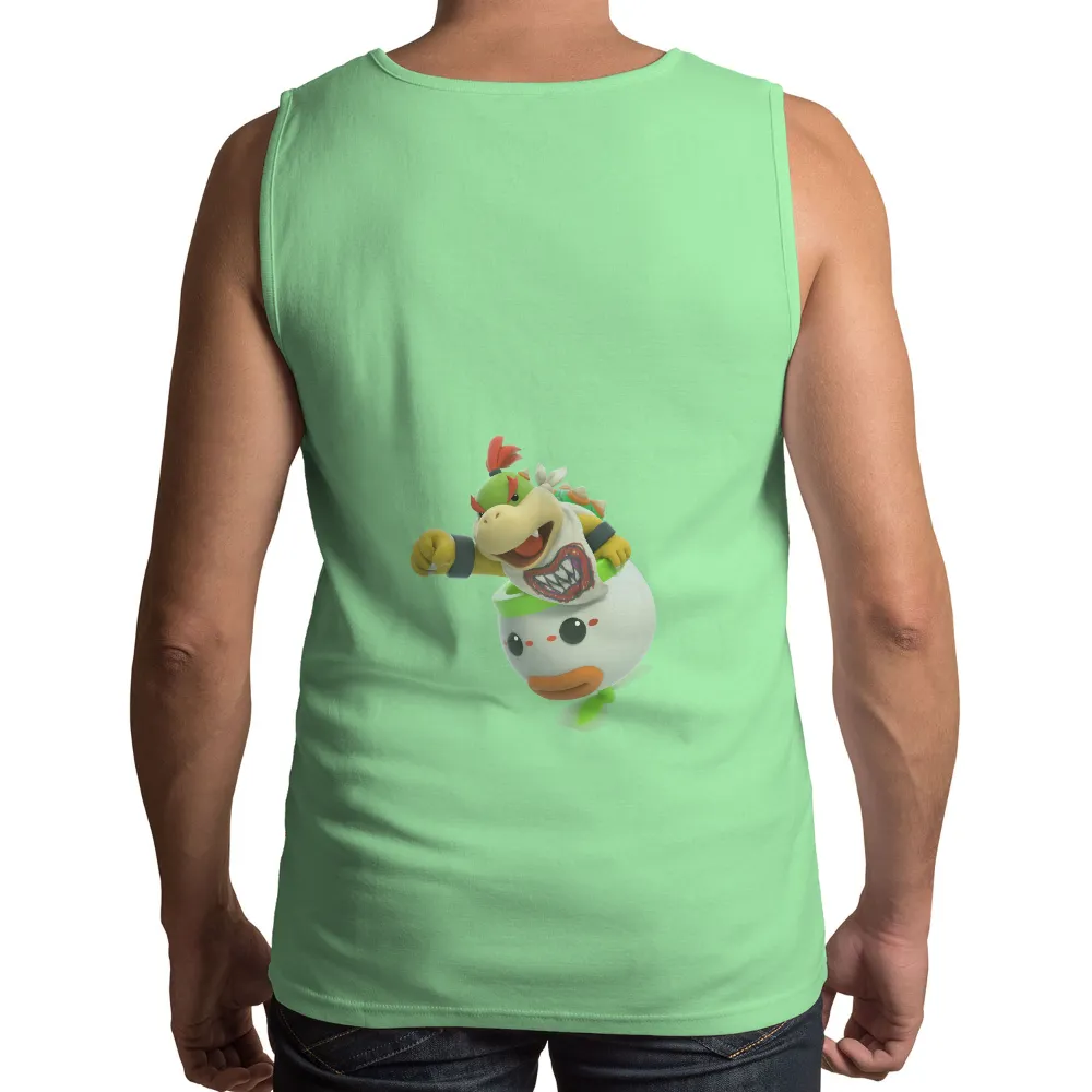 Shirts Graphic Tees: Bowser's Playful Transformation|cartoon character long sleeve shirts