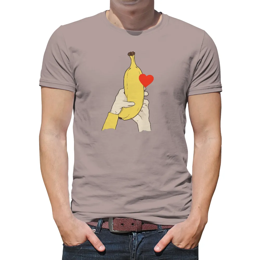 Shirts Graphic Tees: Banana Heart Love - Minimalist Artistic Design|5sos merch take my hand