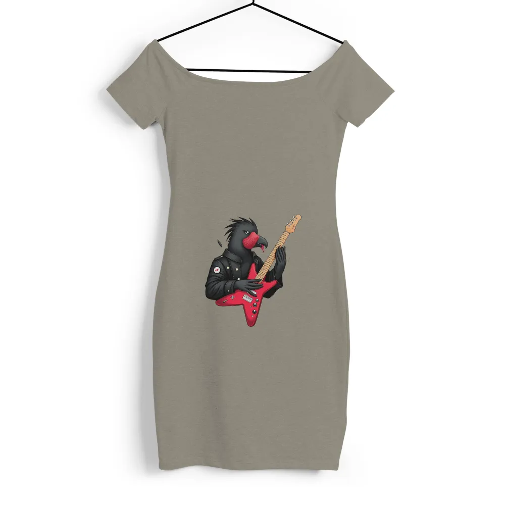 Rock & Roll Bird Graphic Tees | Shirts for Music Lovers|black bird in leather jacket