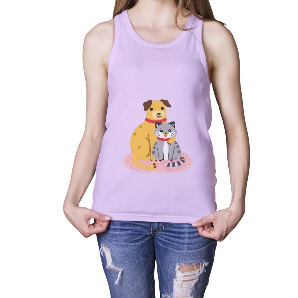 Custom Tee Shirts: Sunny & Whiskers - Unlikely Friends|mardi gras bead dog shirt