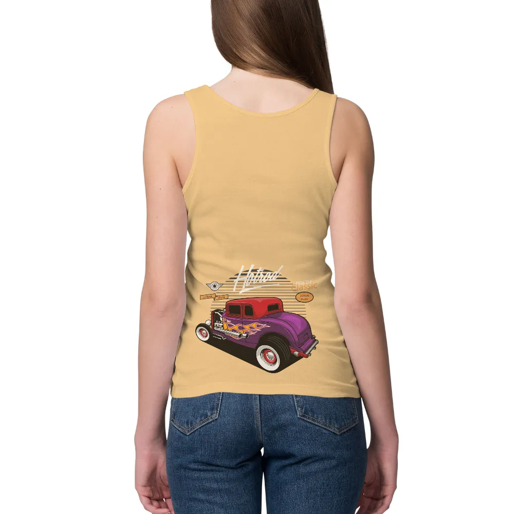 Graphic Tees: Hotrod Classic - Vintage Style Flame Design|custom made t shirts for father's day