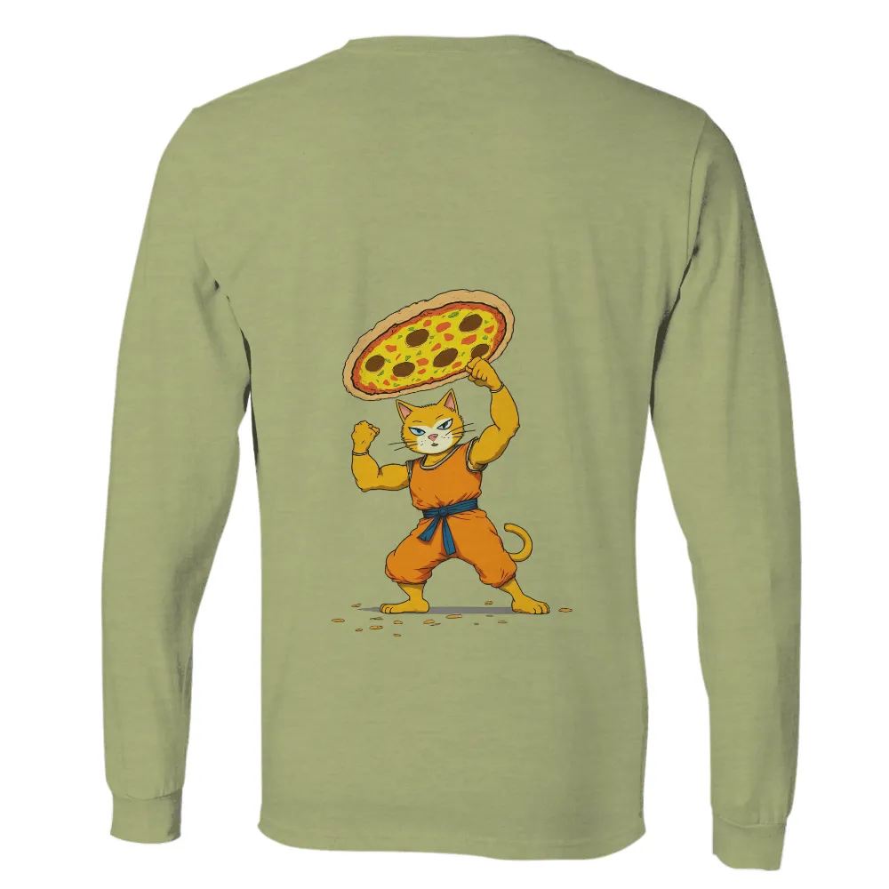 Tee Shirt Printing: Pizza Warrior Cat - Funny Anime Martial Arts Design|easter funny shirt