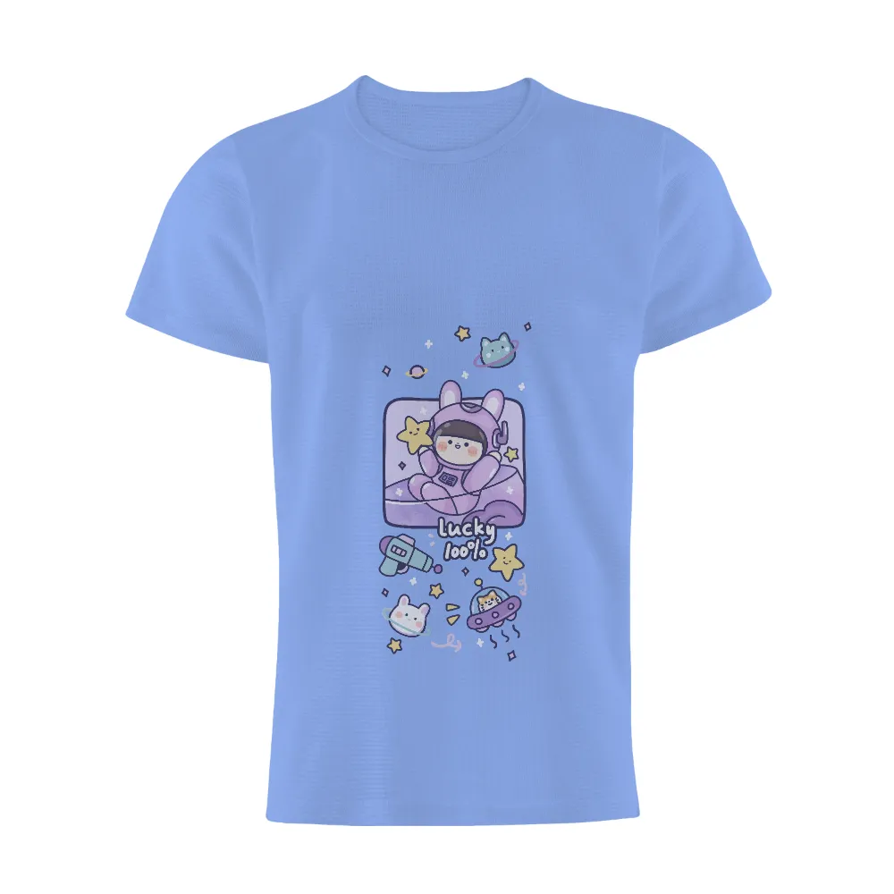 Shirts Graphic Tees: Lucky Luna's Cosmic Adventure|cute valentines shirts for women