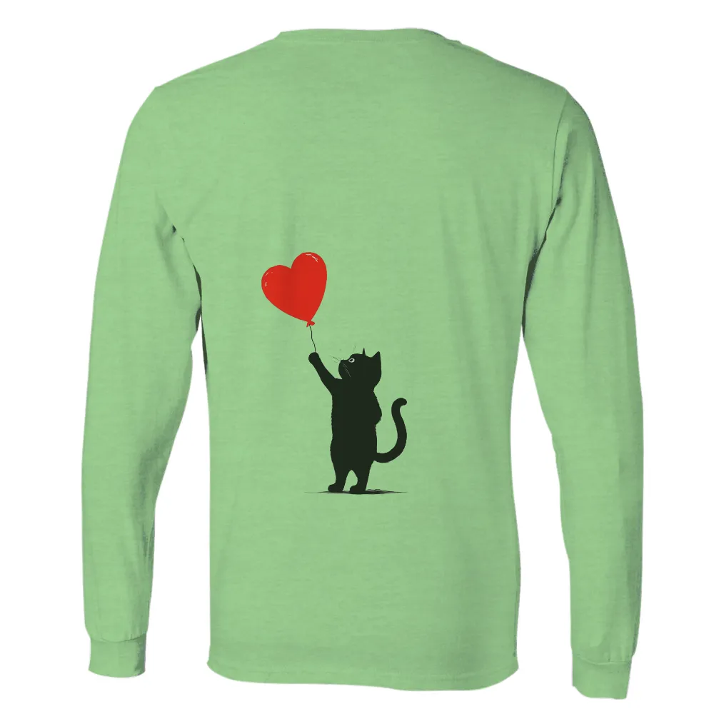 TShirt Printing: Black Cat with Heart Balloon - Love and Joy|i love hot moms sweat shirt