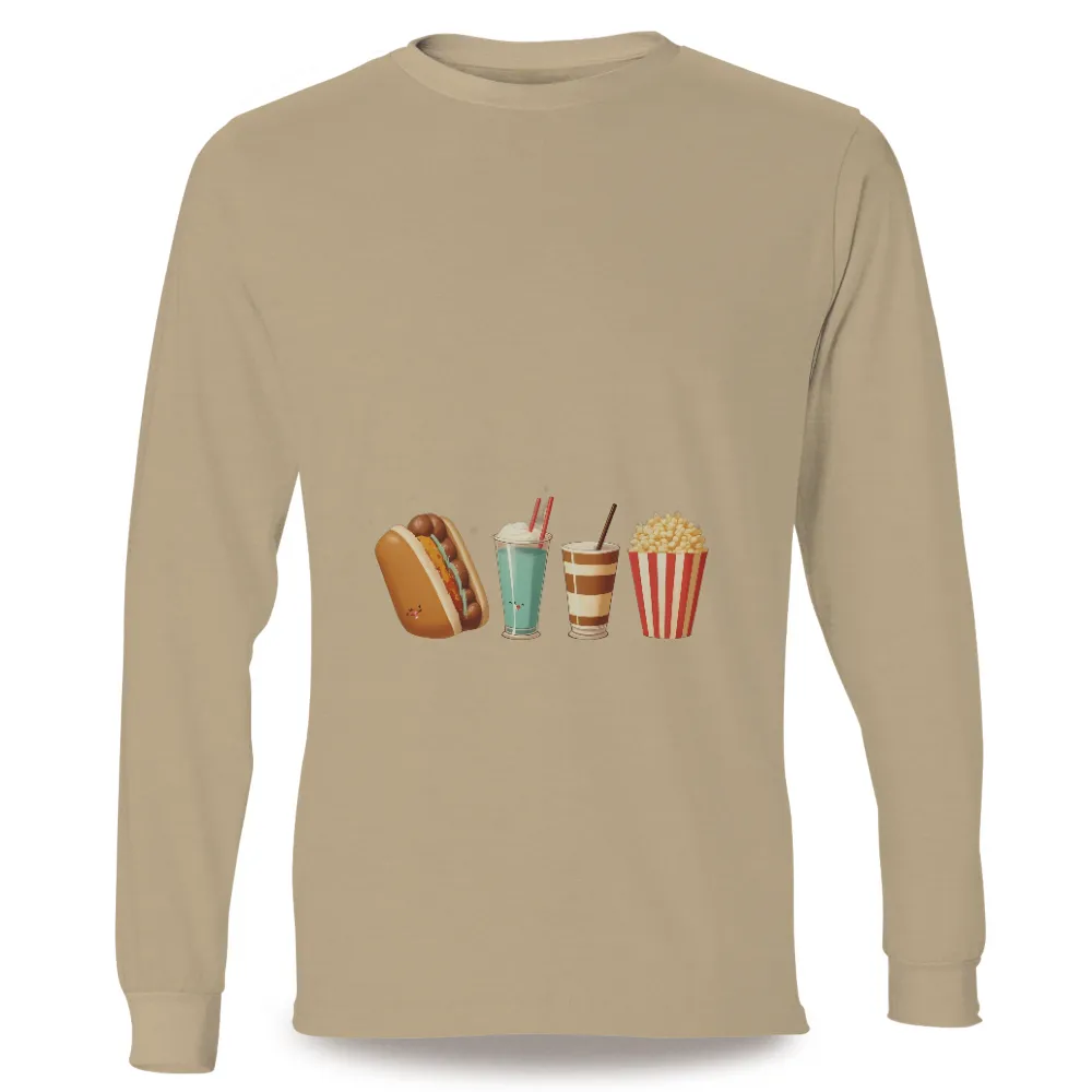 T-Shirts Design: Whimsical Snacks and Drinks|only ny hot dog shirt