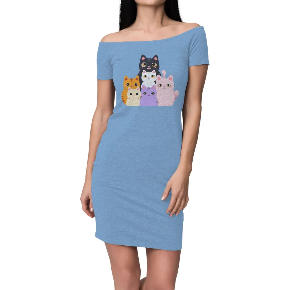 Tee Shirt Printing: Adorable Cats | Cute and Colorful Feline Designs| purple cat with graceful features