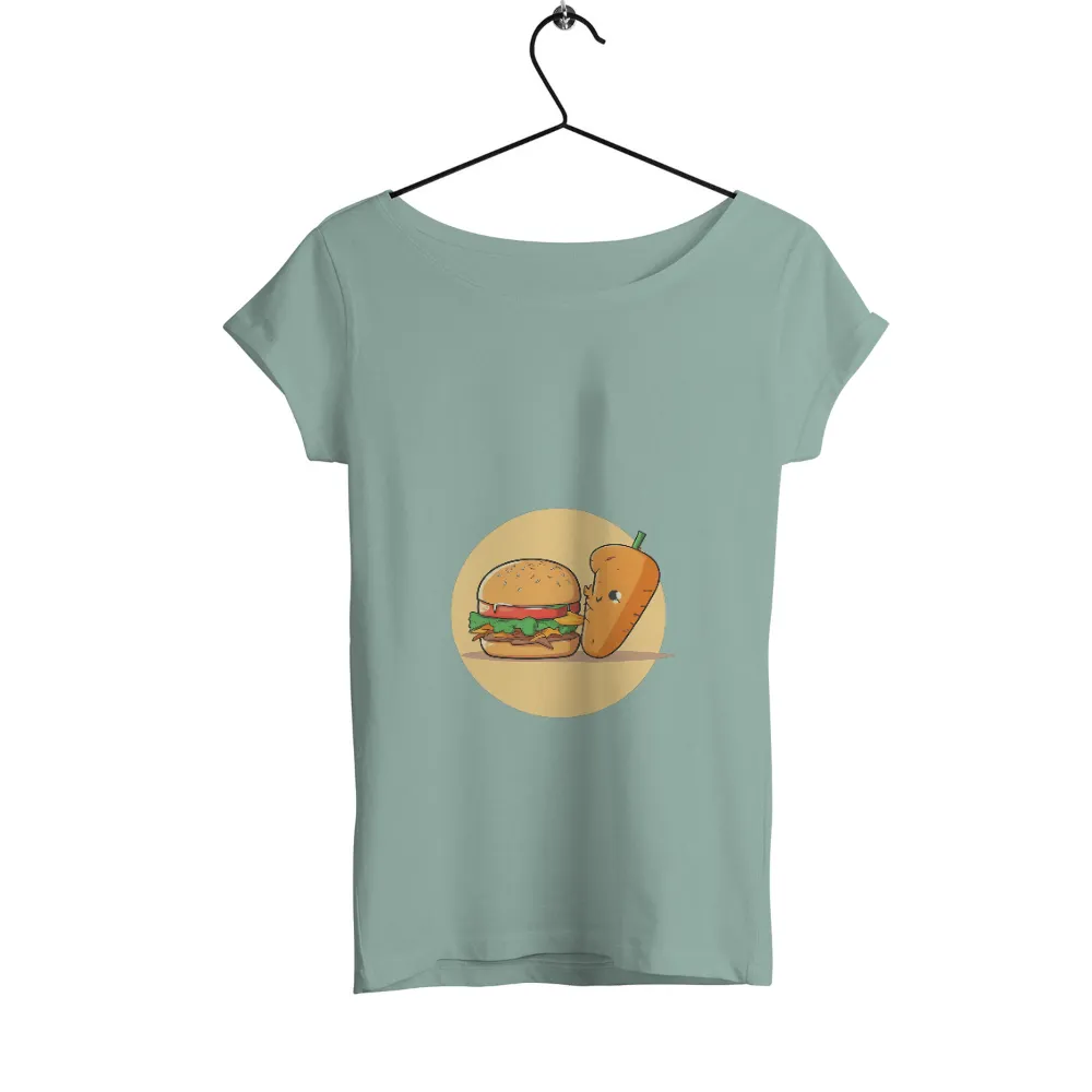 Customized Tee Shirts: Burger and Carrot's Whimsical Friendship|flaming carrot shirt