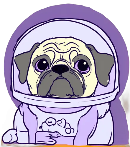 Tee Shirt Printing: Whimsical Pug Astronaut - Explore Space with Wonder