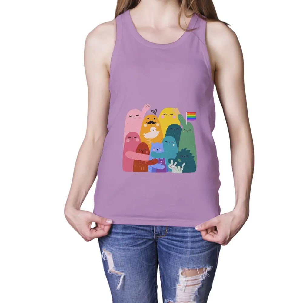 TShirt Printing: Whimsical Creatures Embracing Love and Unity|harmony day t shirts best and less