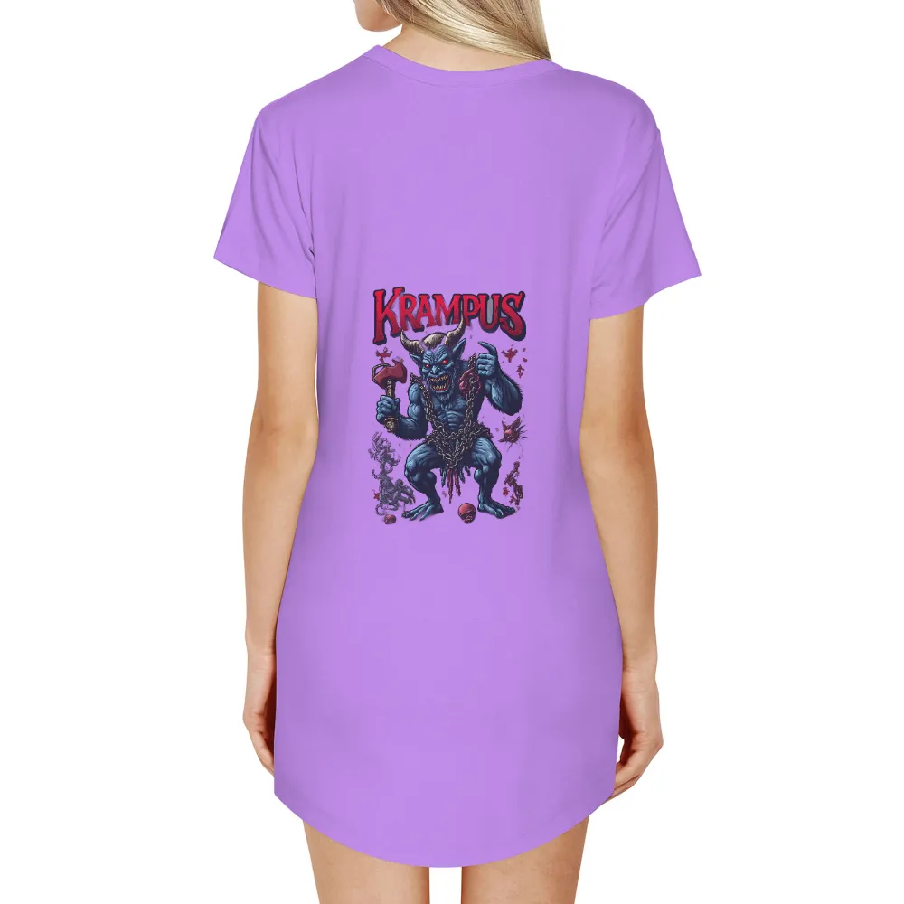 Custom Printing: Krampus - Folklore Demon with Chains and Axe|legend of zelda breath of the wild nintendo switch shirt