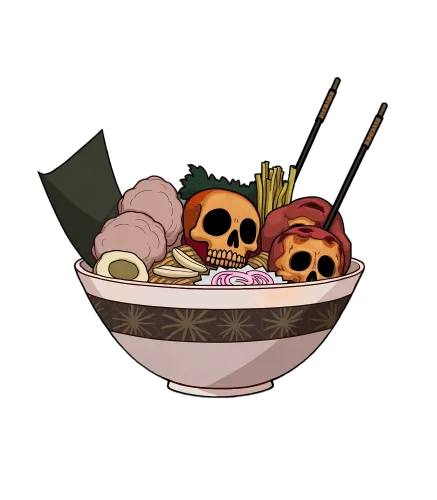 TShirt Printing: Ramen Skulls - A Blend of Dark Humor and Japanese Pop Culture