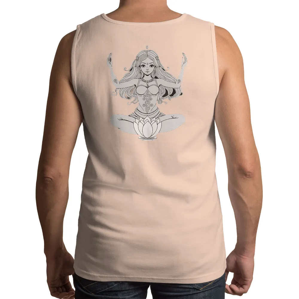 Custom T-Shirt Printing: Embrace Inner Peace with Our Meditative Lotus Design| delicate petals