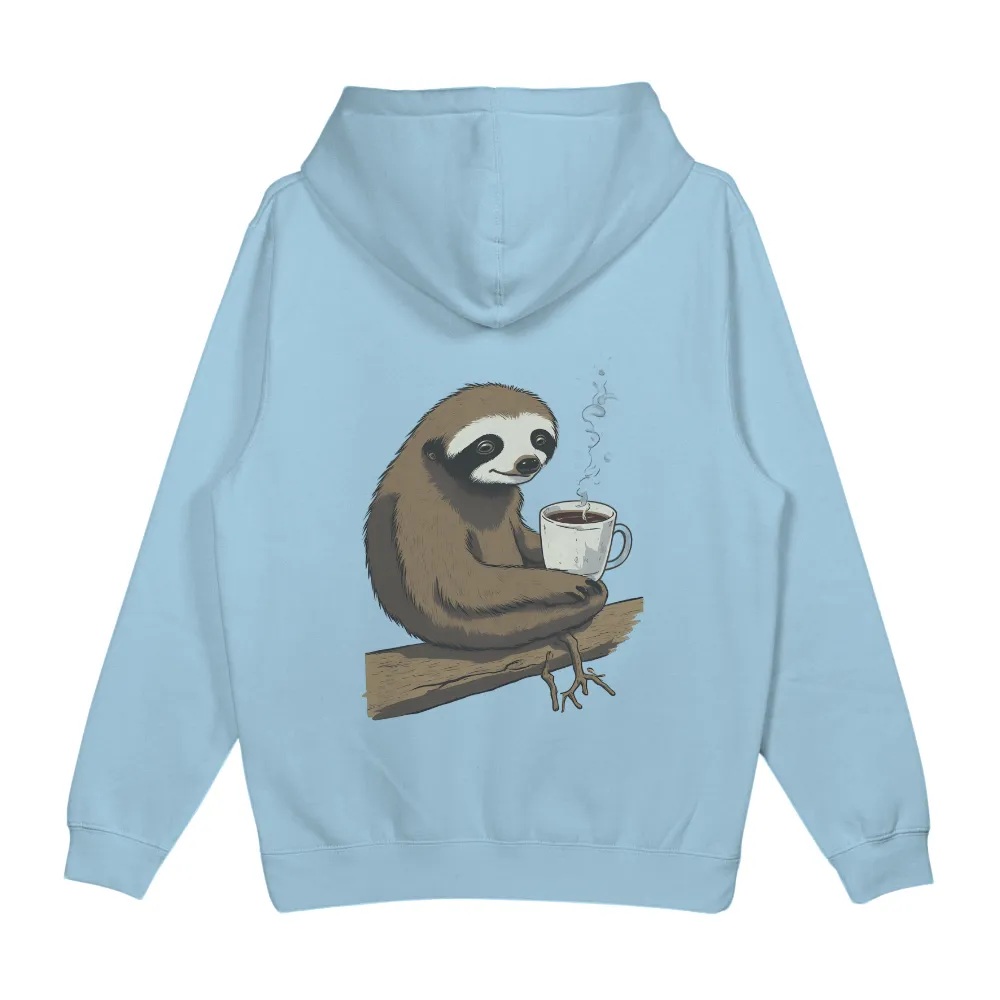 T-Shirt Printing: Sloth with Coffee - Relaxation and Simplicity|simplicity tee shirt pattern