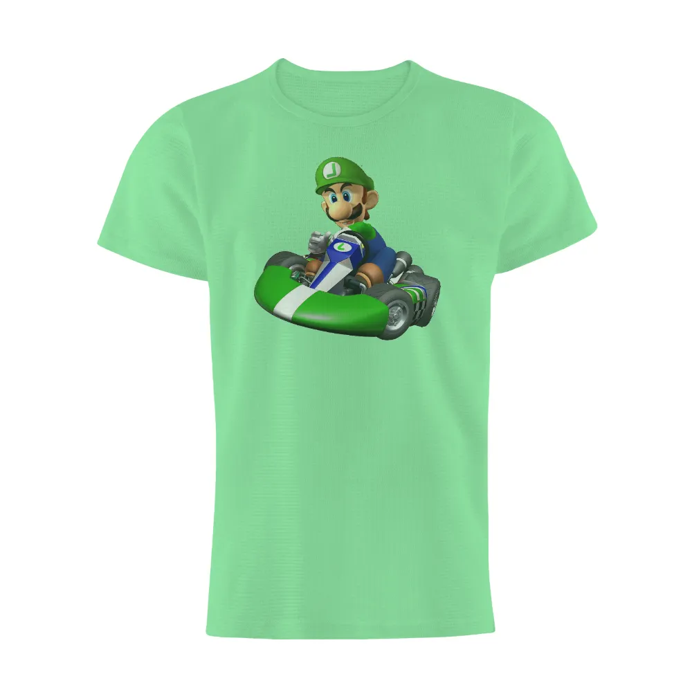 Luigi Go-Kart T-Shirt Printing - Gaming Fun|stephen curry royal blue jersey