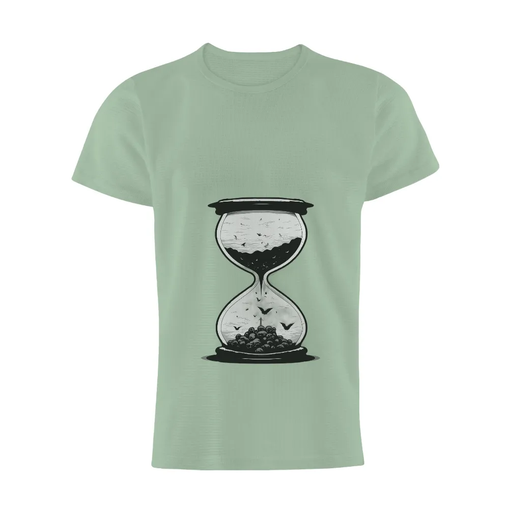 Custom T-Shirt Printing: Time's Portal - Vintage Hourglass Design|vintage claude monet shirt