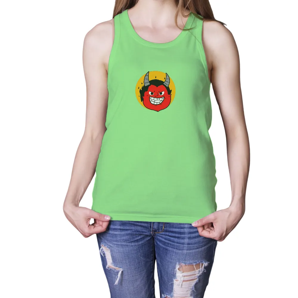 Tee Shirt Printing: Vintage Cartoon Devil Grinning with Mischief|cheap cartoon graphic tees