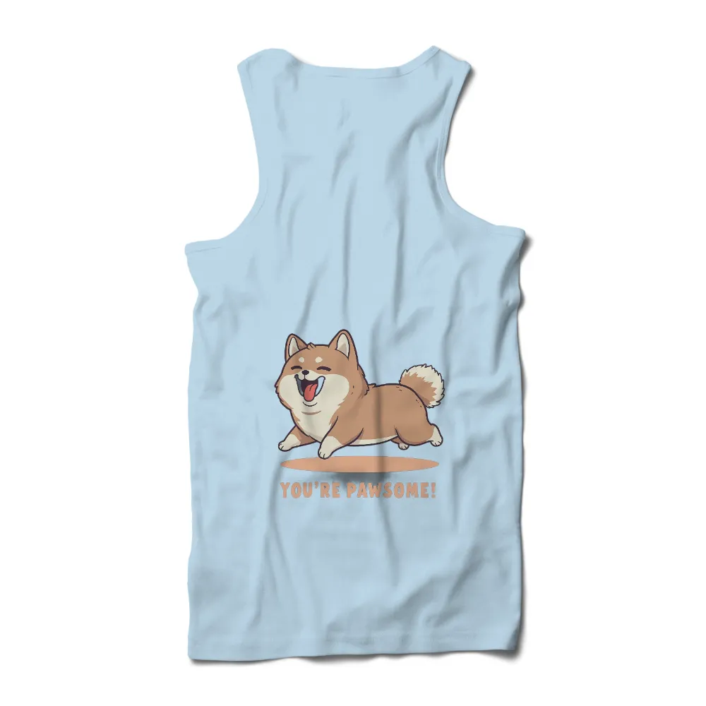 Tee Shirts Printed: You're Pawsome! - Cheerful Shiba Inu Design|warning my sense of humor shirt