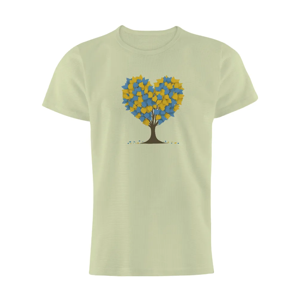 Unity Heart Tree Design: A Symbol of Hope and Community Strength|cartoon character with blue shirt