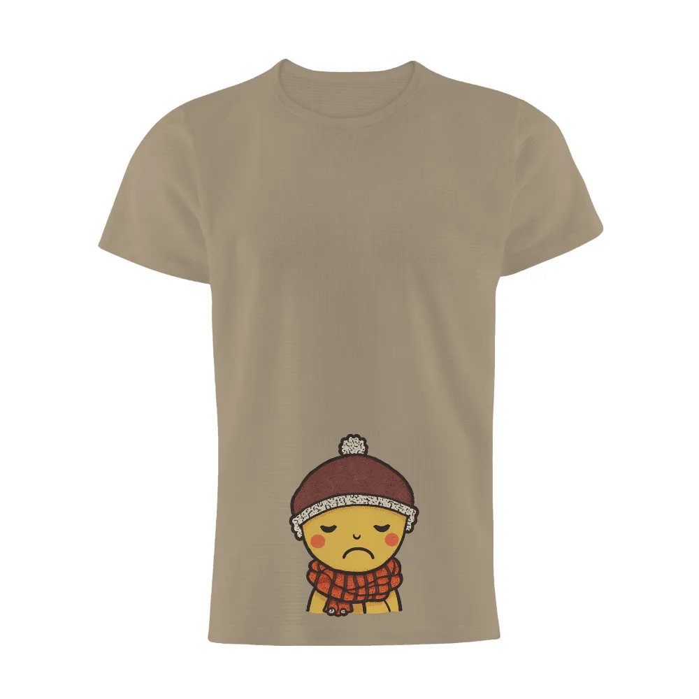 TShirt Printing: Winter Warmth - Sad Milo with Beanie and Scarf|winter is coming men's t shirt