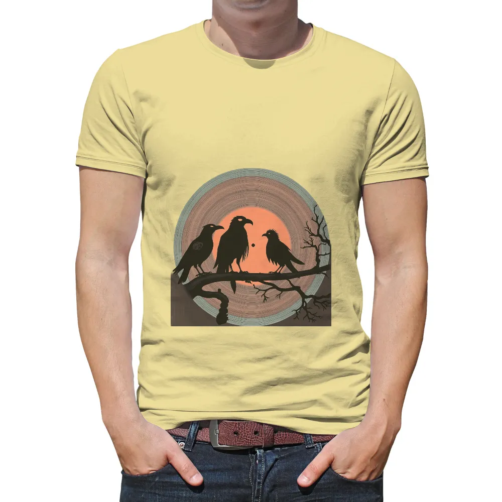 T-Shirts Custom: Crows Under the Blood-Red Moon|love sales shirts