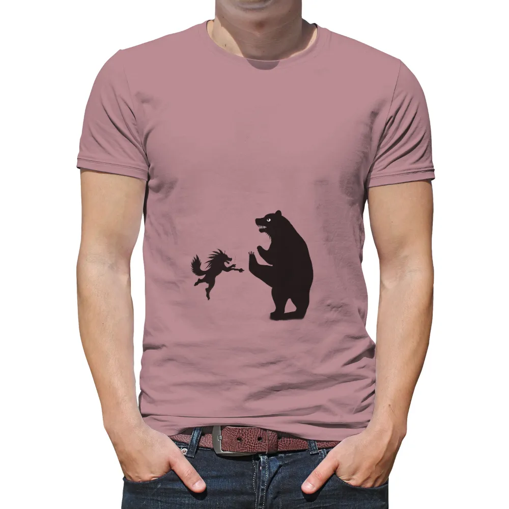 Shirts Graphic Tees: Forest Creatures Silhouette - Bear and Fox|reign forest fronds camp shirt