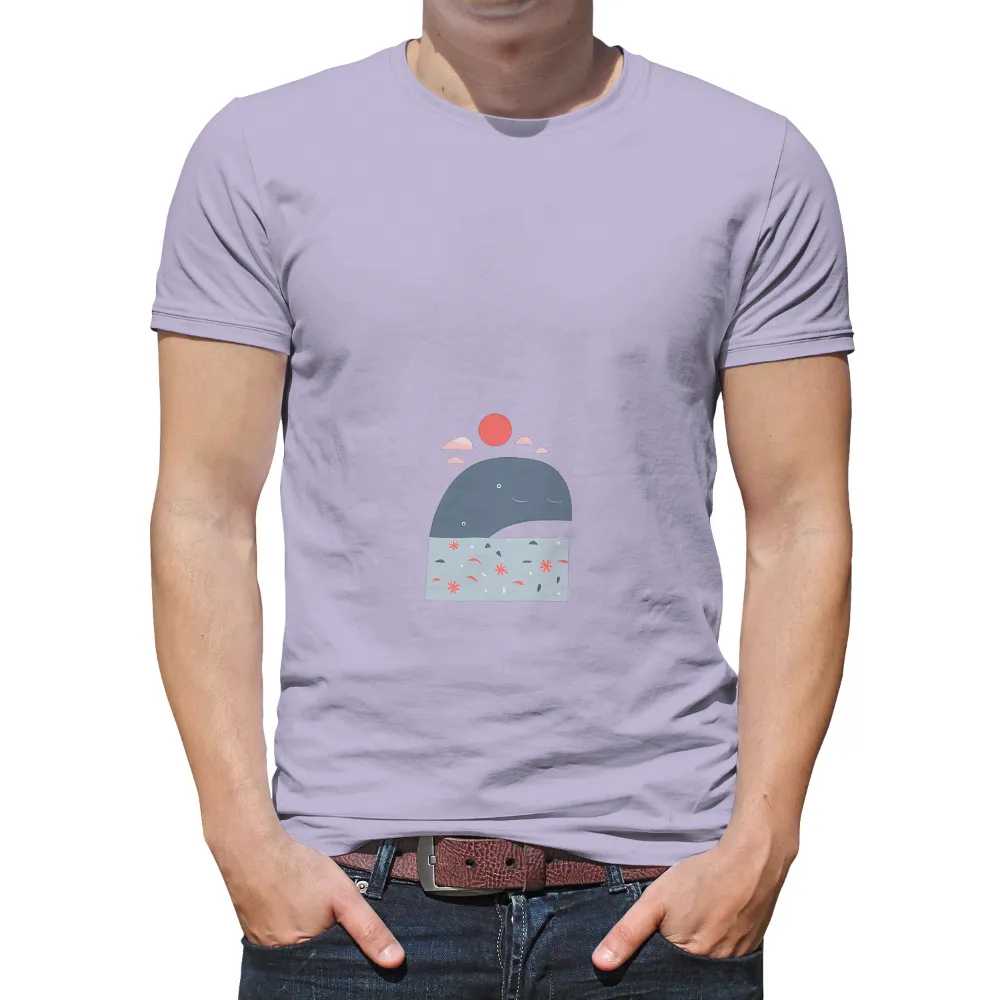 Whale Serenity Minimalist Art for Custom Apparel|costco long sleeve sun tee